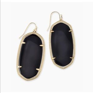 Kendra Scott Danielle Gold Drop Earrings In Black